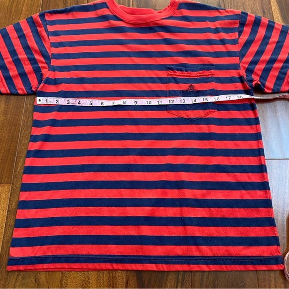 Color Cues Vintage Womens Striped Crew Neck Oversize T-Shirt Medium Red Navy - Picture 5 of 6